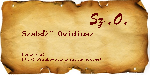 Szabó Ovidiusz névjegykártya